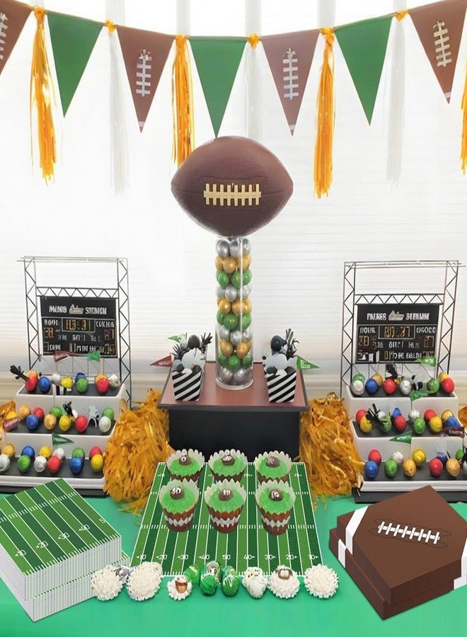 QEYMN Football Napkins, Football Party Decorations, 100 PCS Disposable Football Paper Napkins, Football Cocktail Napkins, Decorative Dinner Hand Napkins for Superbowl Tailgate Party Decorations Supplies - Image 4